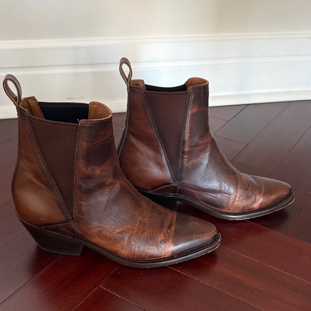 Lucchese Brown Leather Ankle Booties